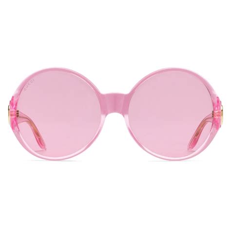 gucci round pink sunglasses